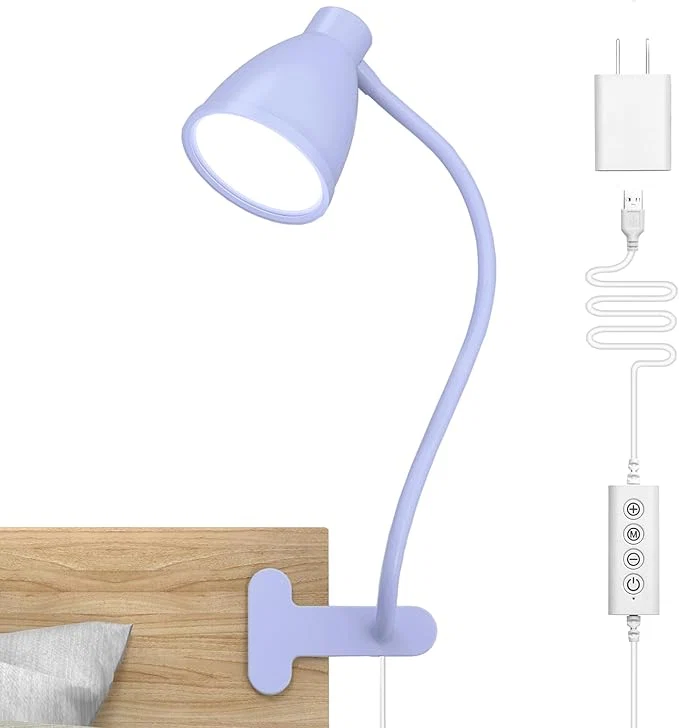 Powerful BOHON Desk Lamp with Clamp 10W 38 LED Clip on Light 5 Color 10 Brightness Environmentally Friendly