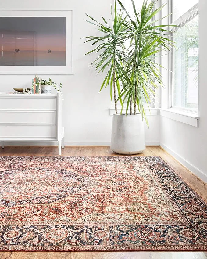 Selected Loloi Layla Collection LAY-08 Red Navy 3'-6 x 5'-6 .13 Thick Accent Rug Sophisticated