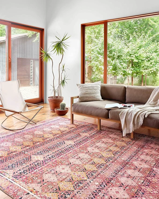 Premium Material Loloi Layla Collection LAY-15 Magenta Multi 2'-3 x 3'-9 .13 Thick Accent Rug Healthy