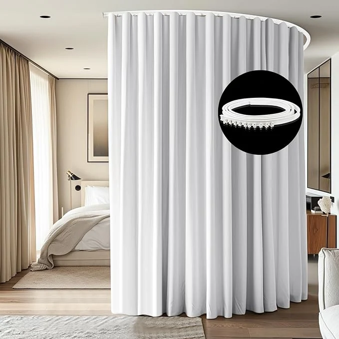 Smooth Room Divider Ceiling Mounted Curtains Track Sets Extra Wide Blackout Curtain Convenient