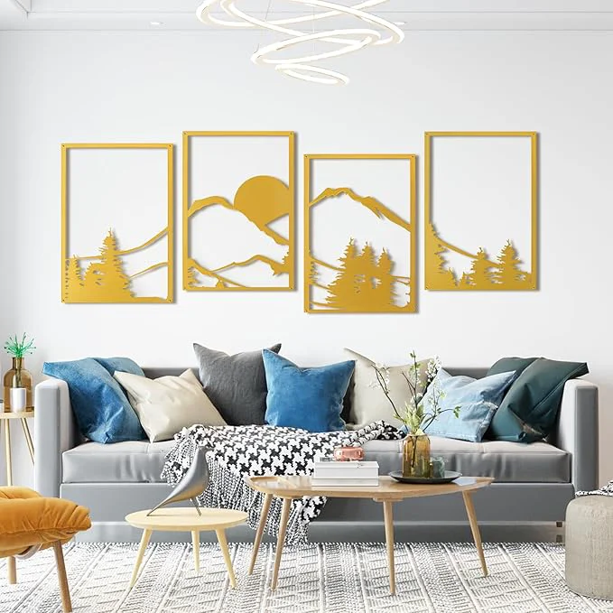 Trendy Art3d Black Metal Wall art 4 Pieces Wall Decor Trusted