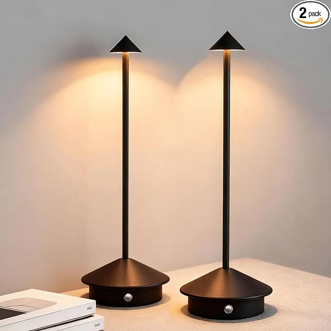 Detailed 2 Pack Cordless LED Table Lamp Rechargeable 5200mAH Battery Operated Lamp Safe