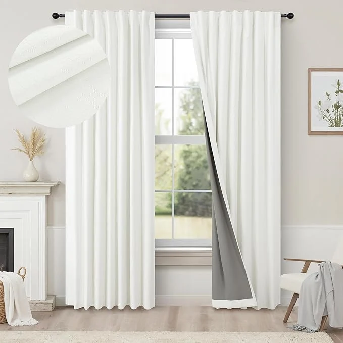 Lightweight Pitalk Bedroom Blackout Curtains 63 Inches Long 2 Panel Thermal Curtain Healthy