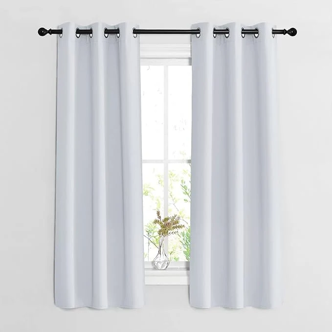 Solid NICETOWN Bedroom Curtains 2 Panels Set Smooth