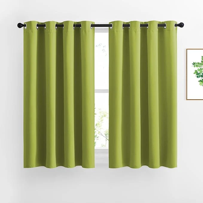 Effective NICETOWN Fresh Green Draperies Curtain Panels Dependable
