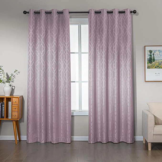 Fine Crafted Amazon Basics Jacquard 2-Piece Blackout Curtains Living Room and Bedroom High-Grade