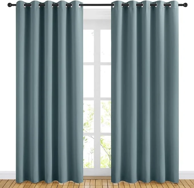 Reliable NICETOWN Blackout Greyish Blue Curtains Next-Generation