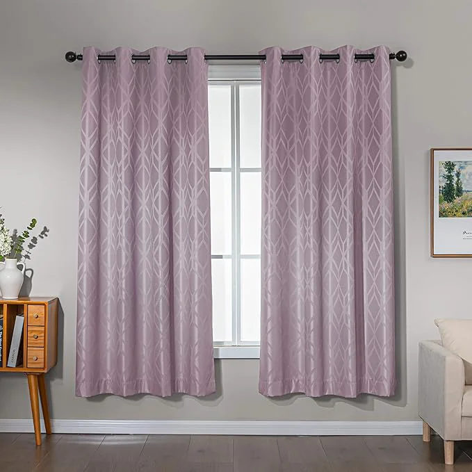 Innovative Amazon Basics Jacquard 2-Piece Blackout Curtains Living Room and Bedroom Relaxed