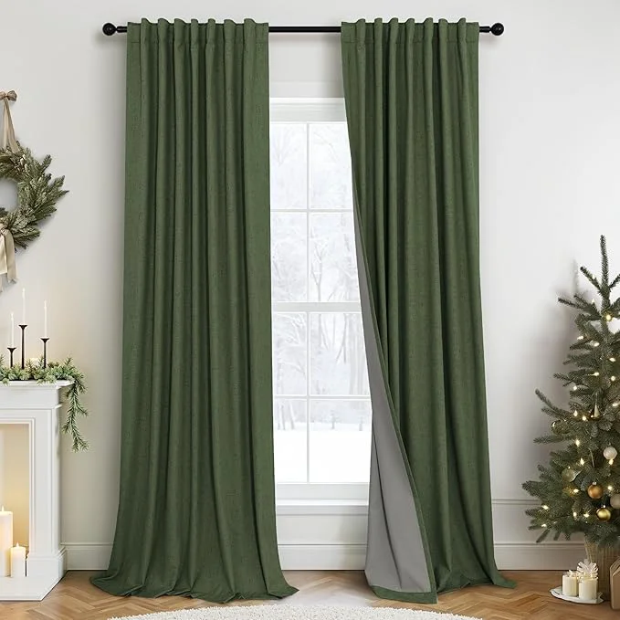 First-Class Christmas Green Blackout Curtains Selected