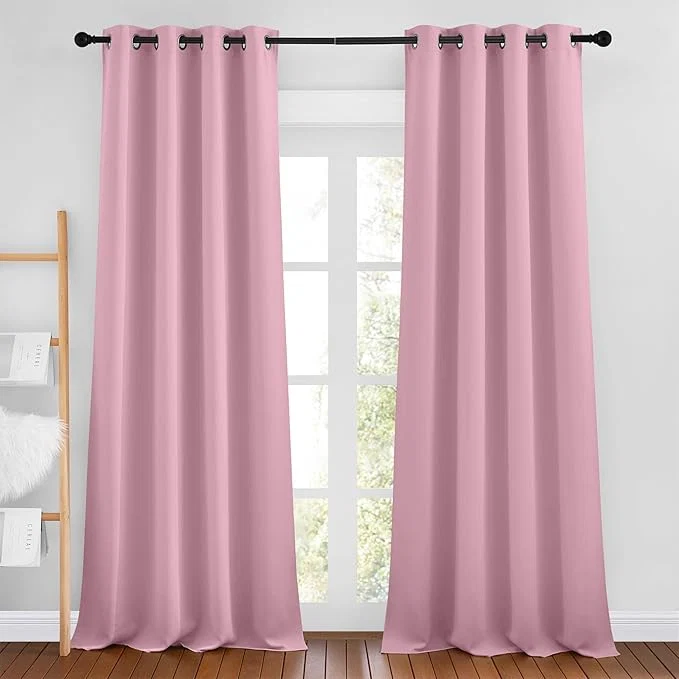 Smart NICETOWN Crystal Pink Room Darkening Curtain Panels Responsible