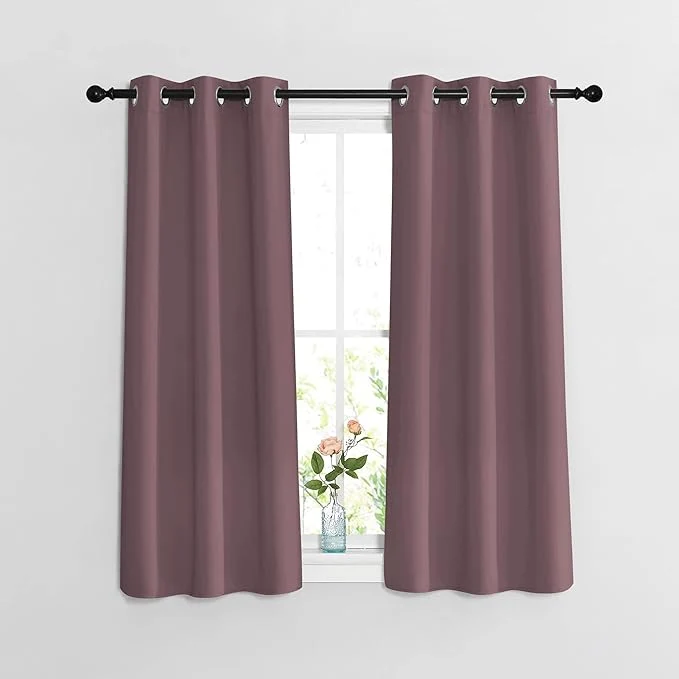 Durable NICETOWN Blackout Dry Rose Curtains 48 inch Length Premium
