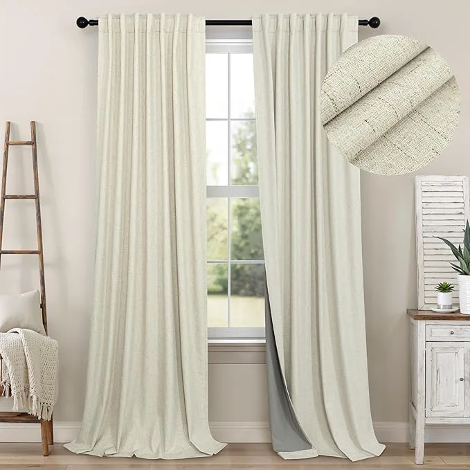 Luxury Pitalk Black Out 96 Inch Long Boho Curtains 2 Panel Set Farmhouse Curtain Expertly Made