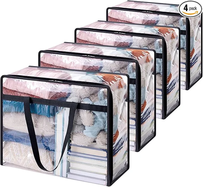 Crafted Lifewit 4 Pack Clear Clothes Storage Bags 40L Plastic Blanket Storage Bag Premium Material