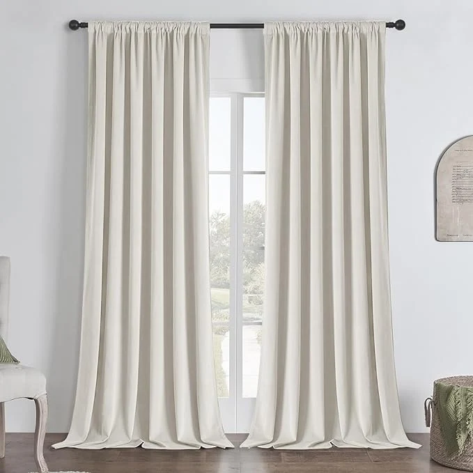 Trendy Joydeco White Blackout Curtains 120 Inch 2 Panels Luxury Thermal White Consistent