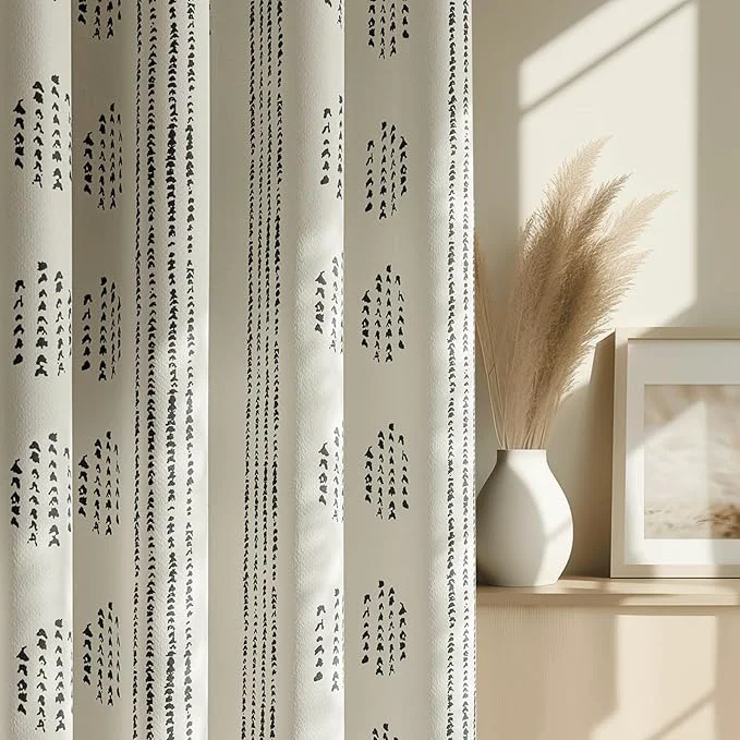 Contemporary Boho Blackout Curtains 72 Inches Long Original Design