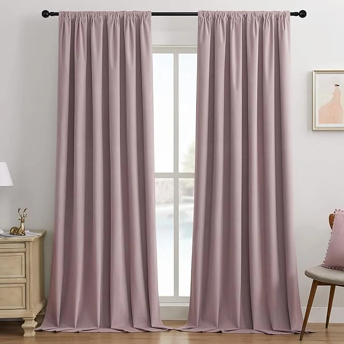 Optimized Joydeco Rose Pink Blackout Curtains 84 Inch 2 Panels Luxury Thermal Pink Artisan