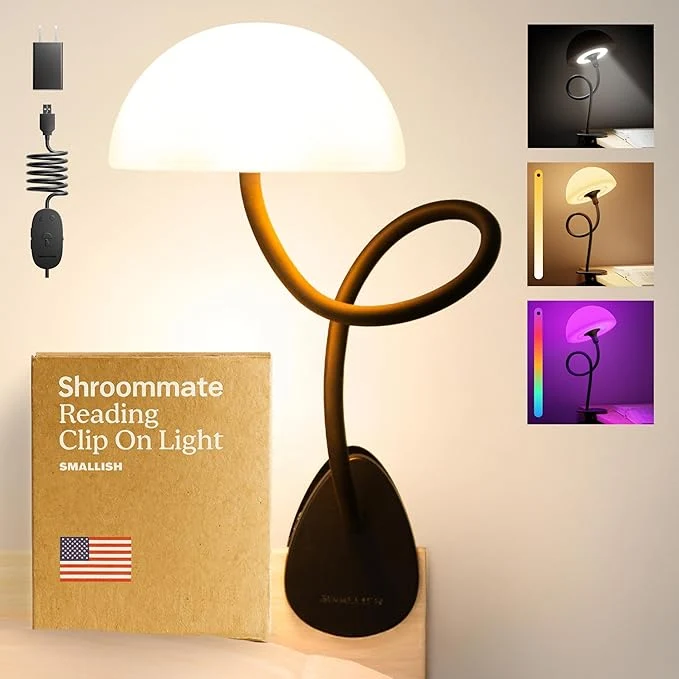 Sustainable Shroommate Clip On Light and Bed Headboard Lamp Bedside Table Lamp Green