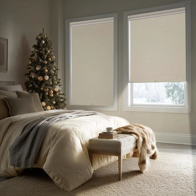 Relaxed HESTIA No Drill Cordless Blackout Roller Shades Screwless Waterproof Shower Casual