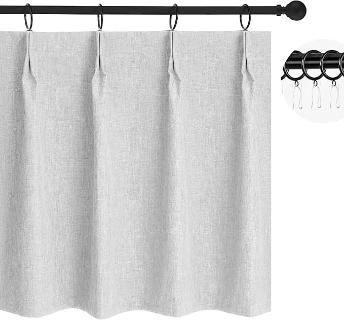 Next-Generation WdFour 30x30 Inch Pinch Pleated Blackout Cafe Curtains Elegant