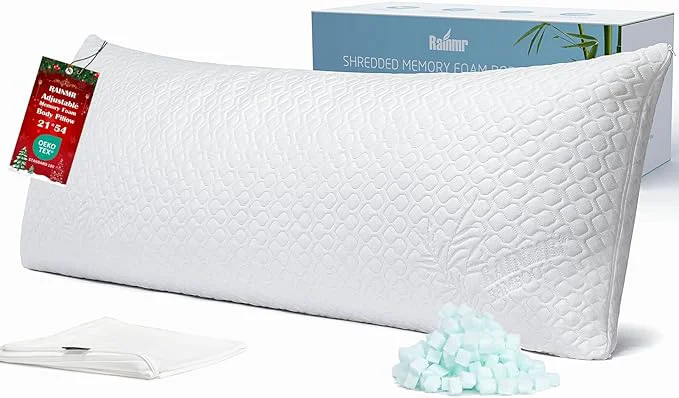 Artisan Shredded Memory Foam Full Body Pillow – Side Sleeper – Huggable Long Pillow Premium