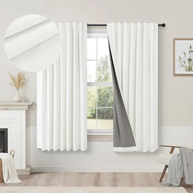 Unique Pitalk Short Linen Textured Blackout Curtains Premium Material