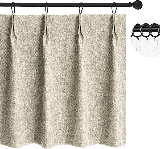 Powerful WdFour30 W x 24 L Inch Pinch Pleated Blackout Cafe Curtains Reliable