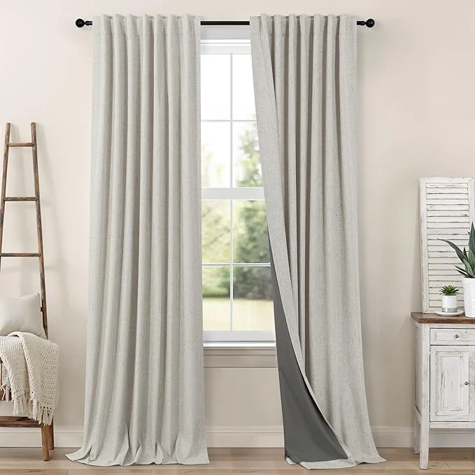 Innovative Blackout Linen Curtains 96 Inches Long Flexible