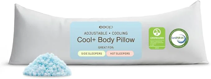 Artisan Coop Home Goods Cool Adjustable Cooling Body Pillow Cooling Gel Memory Foam Sustainable