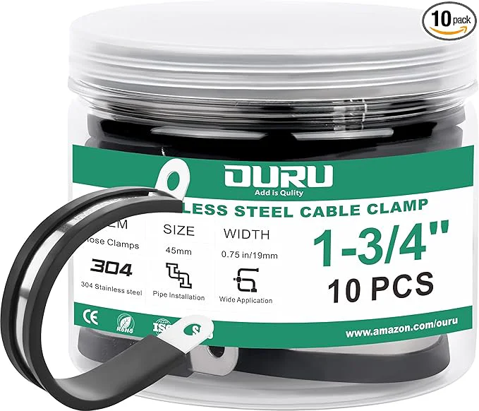 Original 10pcs 1-3 4 Inch Stainless Steel Rubber Coated Cushioned Insulated Cable Official