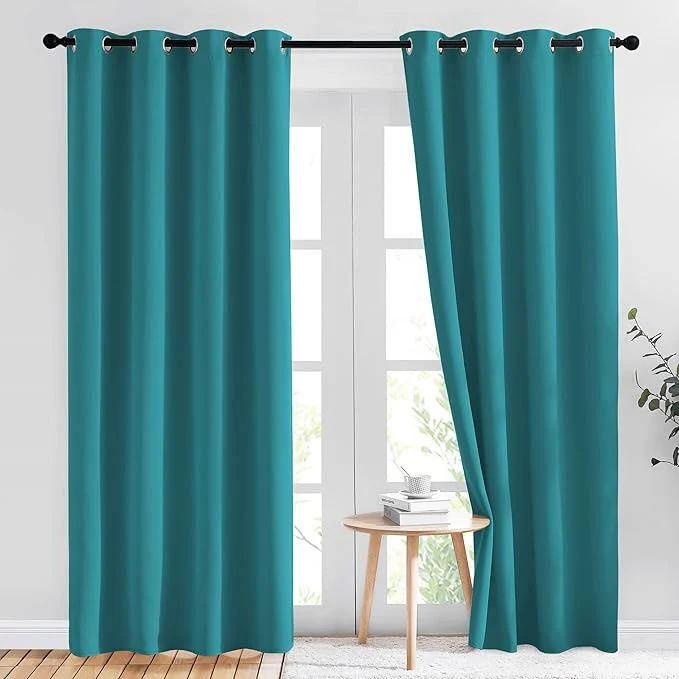 Verified NICETOWN Peacock Teal Blackout Curtains 84inch Length 2 Panels Set Selected