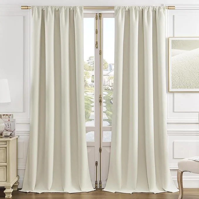 Smart Joydeco White Velvet Curtains 72 Inches 2 Panels Luxury Thermal Insulated Soft Selected
