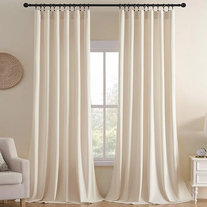 Reliable Joydeco Velvet Curtains White Blackout Curtains Thermal Insulated 84 inches Convenient