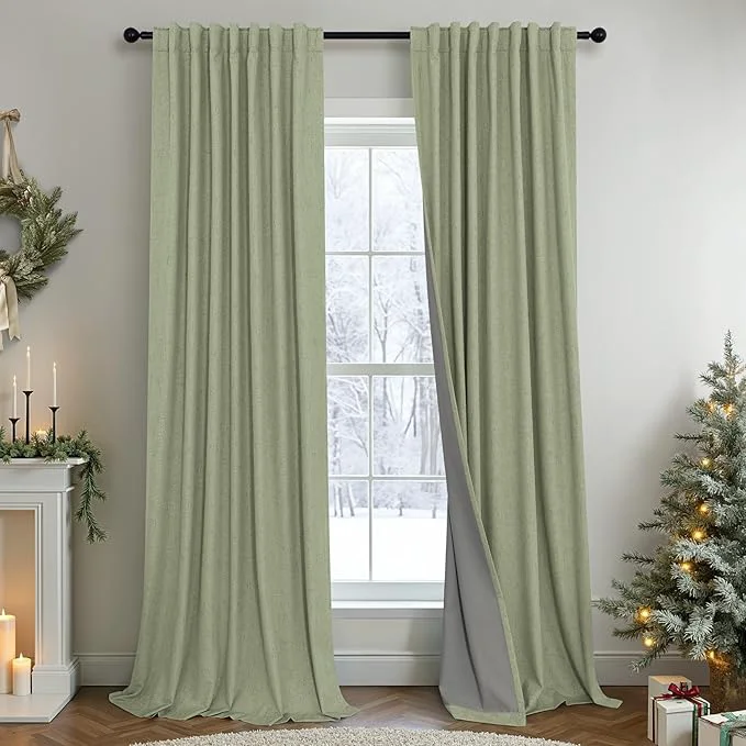 First-Class Sage Green Room Darkening Curtains Crafted