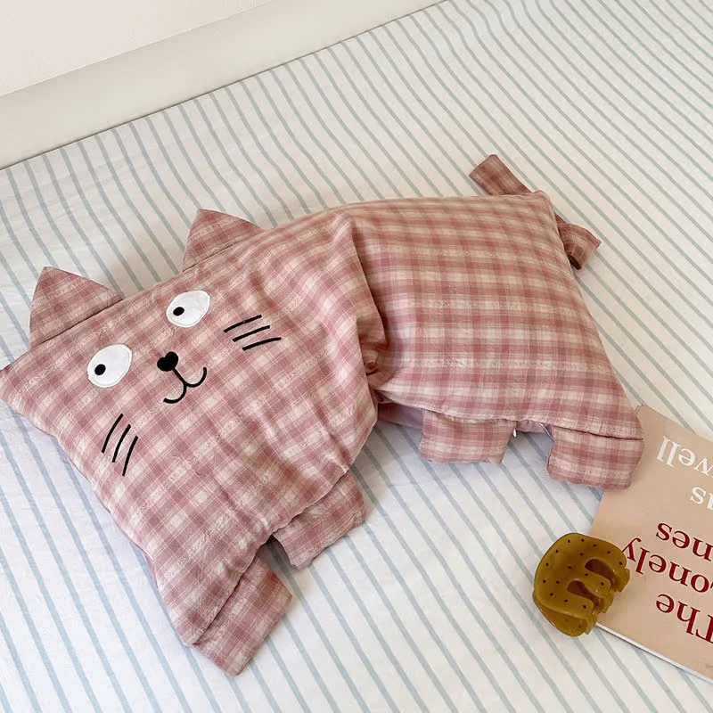 Classic Ownkoti Plaid Cat Face Buckwheat Filled Pillow Outstanding
