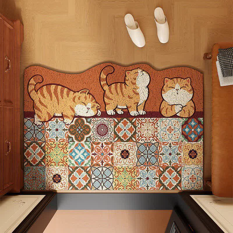 Superior Ownkoti Whimsical Cat Patchwork Entryway Rug Functional