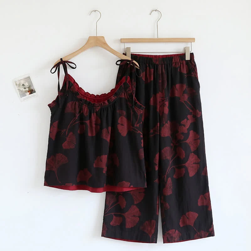 Healthy Ownkoti Bright Leaf Cami amp Pants Pajama Set Proven