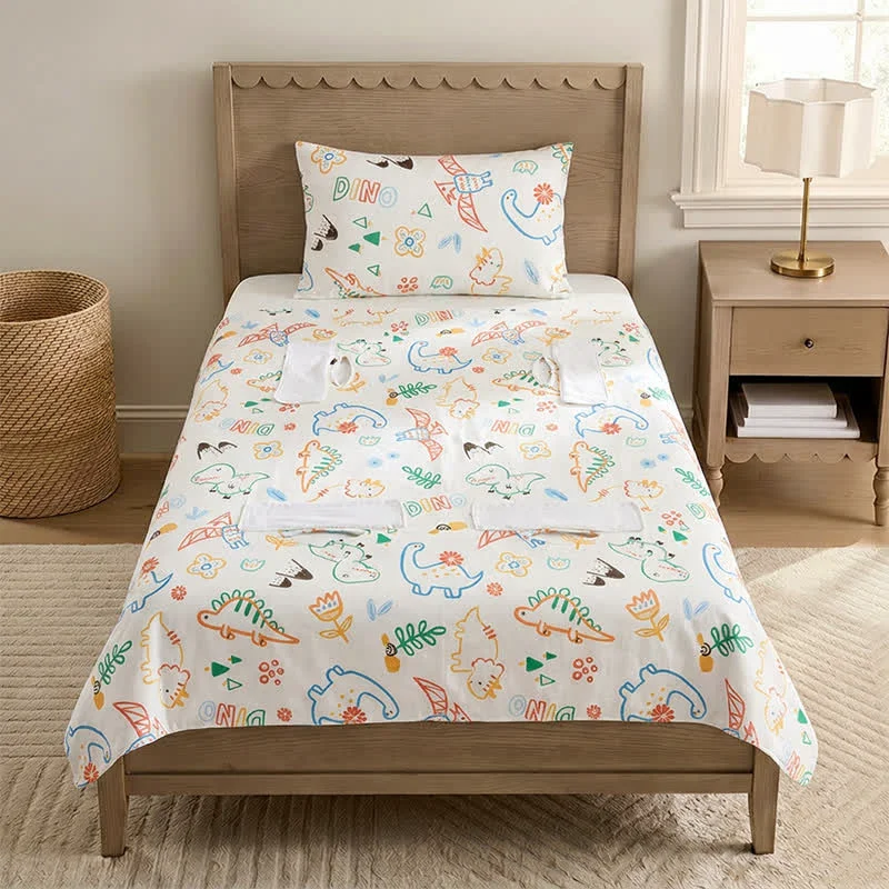 Green Ownkoti Dino Dreams Cotton Gauze Baby Blanket Excellent