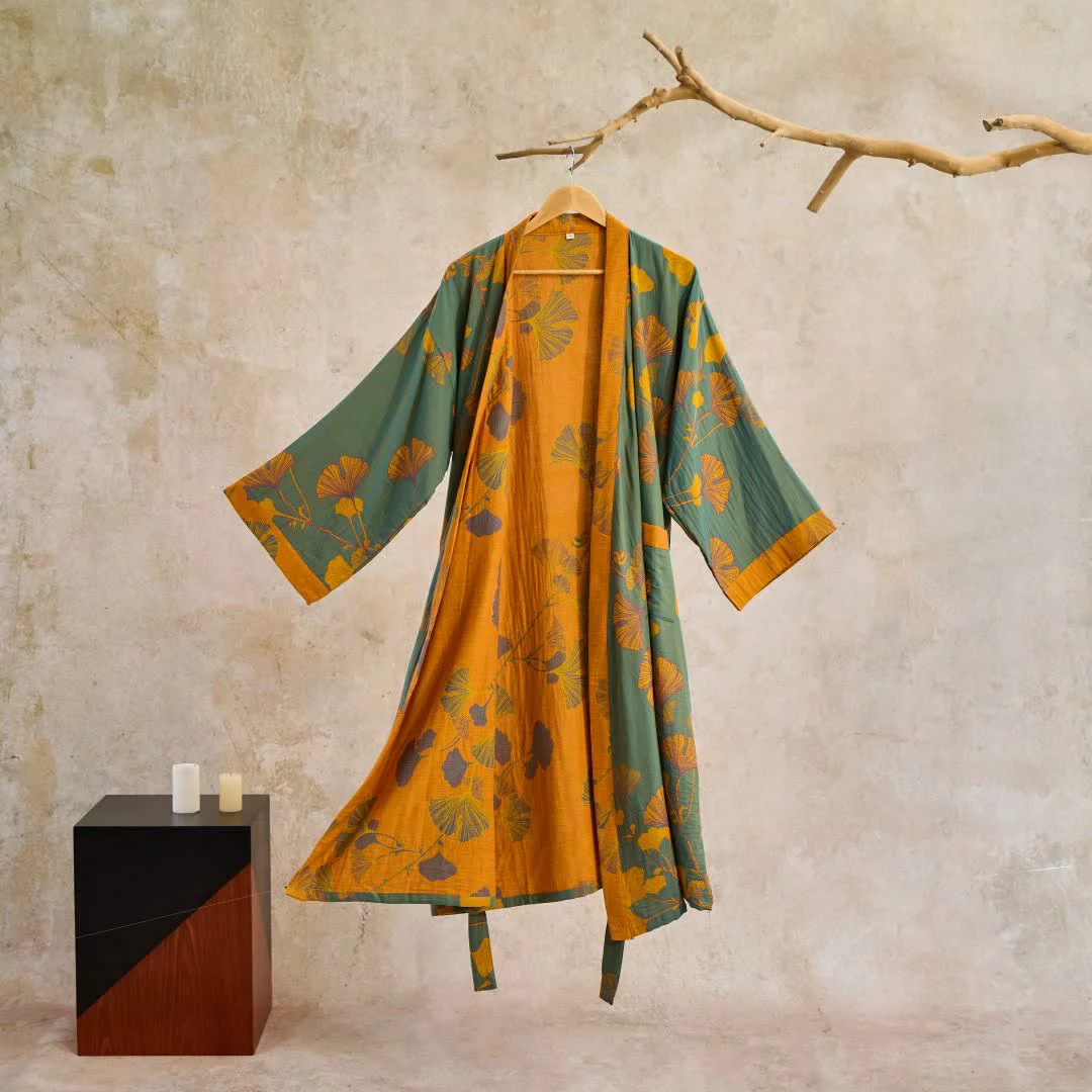 Trusted Ownkoti Large Ginkgo Leaf Cotton Gauze Robe Elite