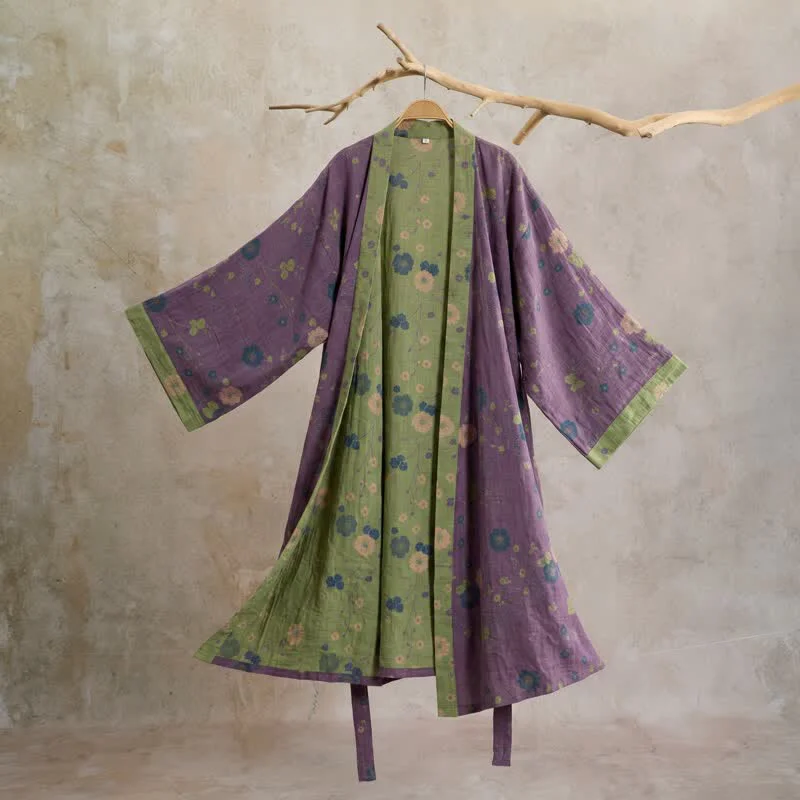 Comfortable Ownkoti Blossom Cotton Japanese Robe Enhanced
