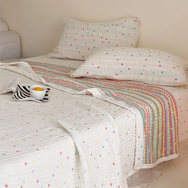 Breathable Ownkoti Cream Confetti Dot Washed Lyocell Lightweight Quilt Relaxed