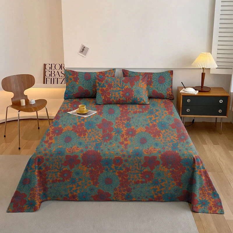 Powerful Ownkoti Retro Floral Cotton Gauze Bedding Set Reusable