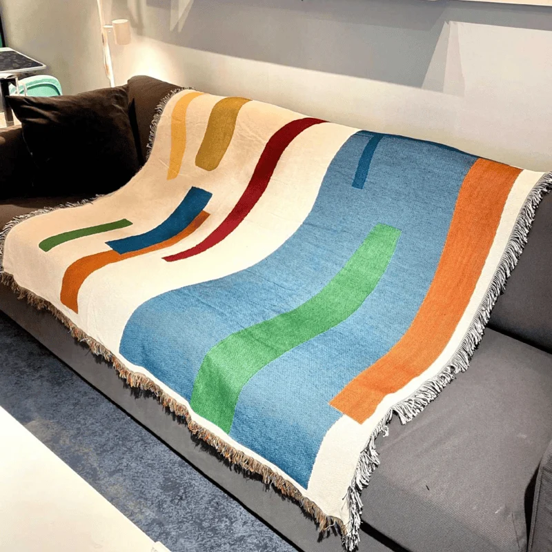Professional Ownkoti Artistic Geometric Fringed Tasseled Throw Quality
