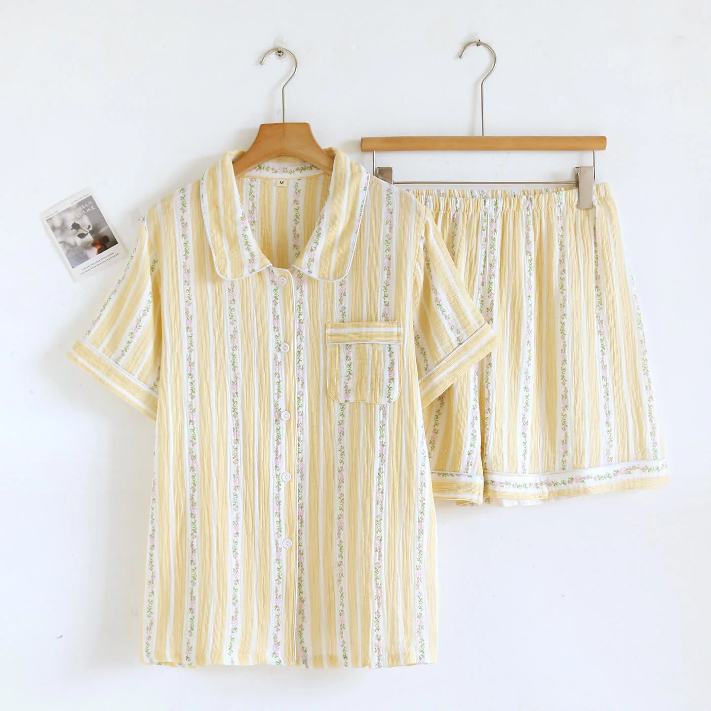 User-Friendly Ownkoti Floral Stripe Button Front Loungewear Set Stylish