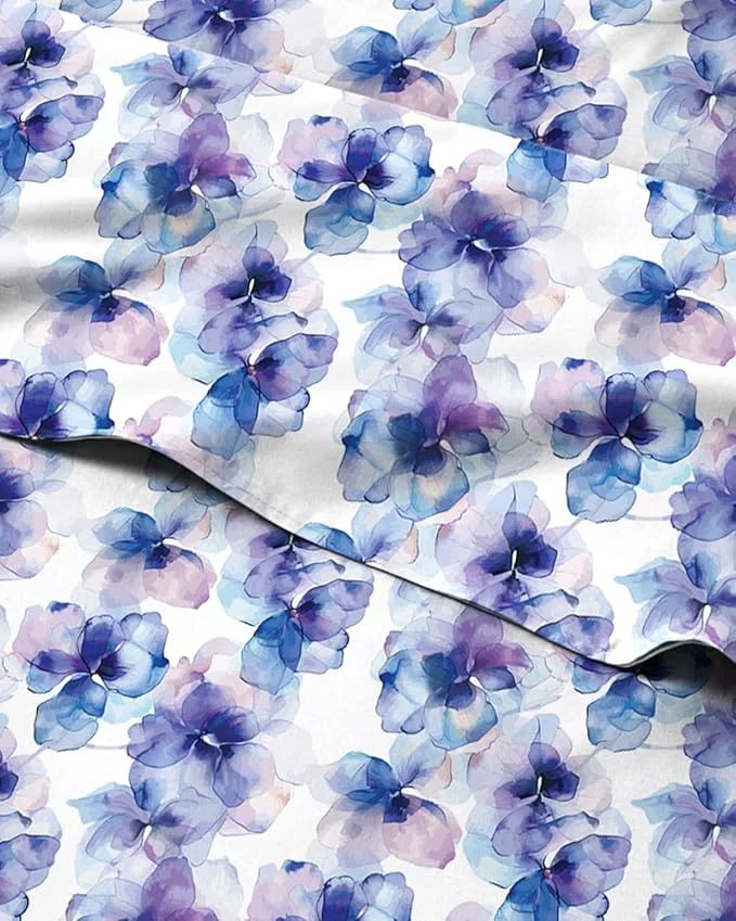 Modern Floral Sheets - Flower Print Bed Sheet Set - 1 Flat 1 Fitted amp 1 Pillowcase w Deep Pockets - Comfy Cozy Wrinkle amp Fade - Boho Botanical Bedding - Soft Breathable amp Cooling - Twin Size Set Flexible