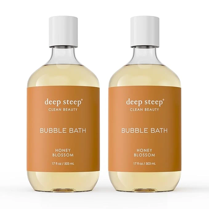 Genuine Deep Steep Bubble Bath Honey Blossom 17 oz – Hypoallergenic Clinically Tested Minimalist