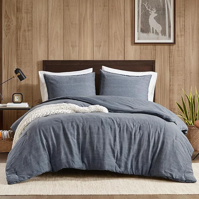 Prestigious Woolrich Queen Comforter Set Cotton Stone Washed Oversized Comforters Queen Size Bed All Season Down Overfilled Queen Size Comforter McKenzie Full Queen Blue 3 Piece Expertly Made