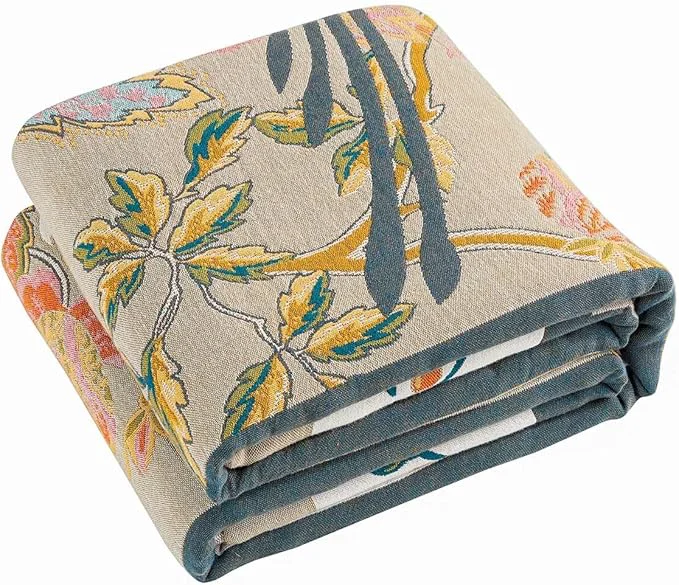 Carefully Designed Boho Blanket Cotton Farmhouse Decorative Throw Blanket 50 quot x60 quot Reversible Bohemian Throw Blanket Brown All Season Muslin Breathable Woven Blankets Quilt Reliable