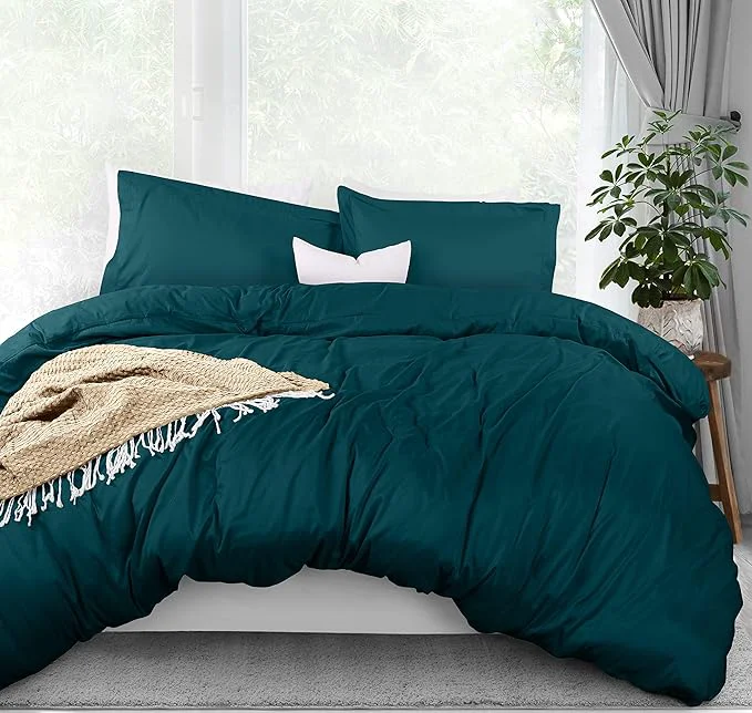 Fine Crafted Utopia Bedding Duvet Cover Queen Size - 3 Piece with Zipper Closure - 1 Comforter Cover 90X90 Inches amp 2 Pillow Shams 20X26 Inches Teal Comforter Not Included Relaxed