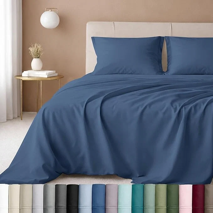 High-Performance California Design Den Luxury King Size Sheet Set - Cotton 600 Thread Count Deep Pocket King Sheets Hotel-Quality Bedding with Sateen Weave - Royal Navy Blue Original