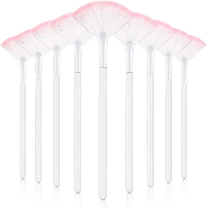 Easy-to-Use 9 Pieces Facial Fan Mask Brushes Soft Facial Applicator Brushes Tools Classic